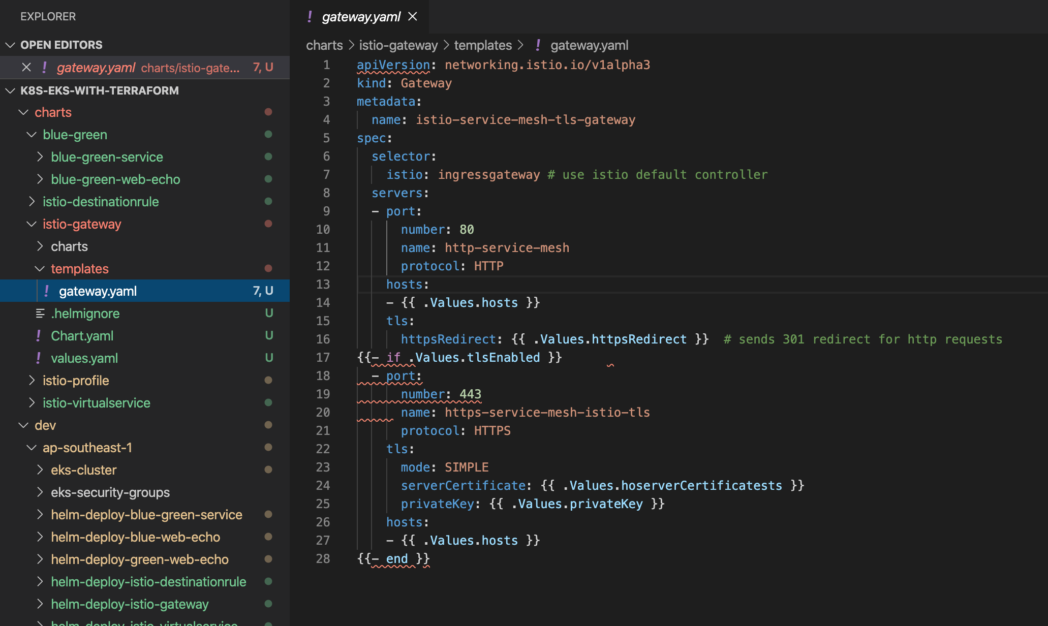 istio gateway yaml